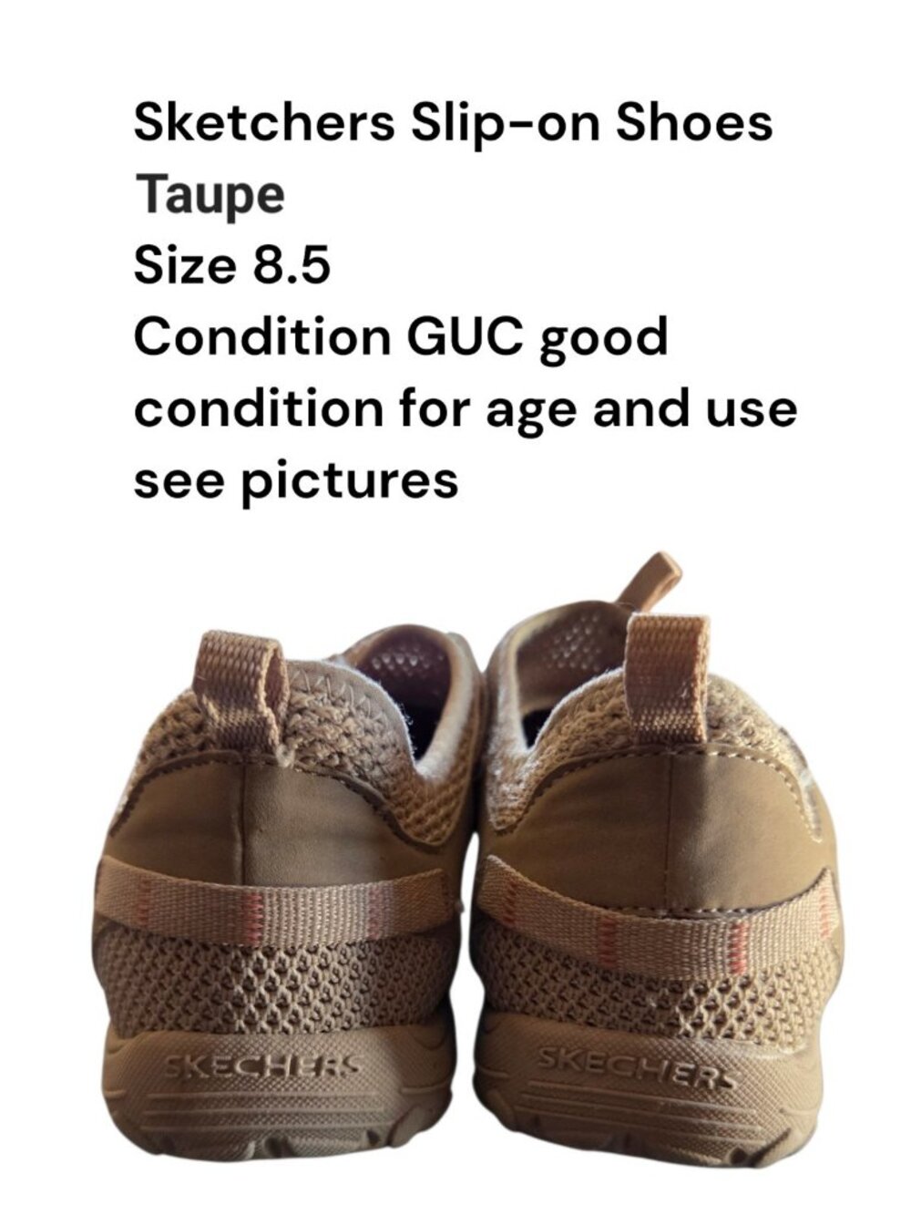 Skechers Womens Outdoor Water Shoes Size 8.5 Taupe Slip On Mesh Reggae Fest Neap - Picture 6 of 6